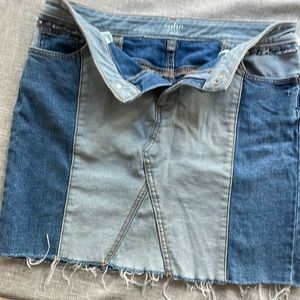 Jean skirt, two tone